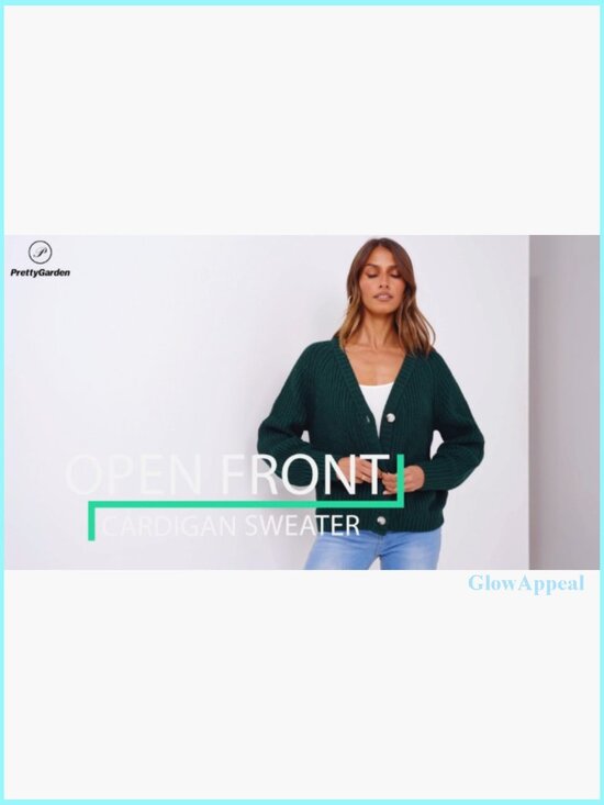 Chunky Knit Open Front Cardigan Sweater Long Sleeve Button Loose Fit - Picture 7 of 7